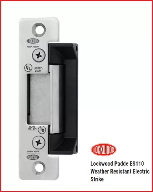 Lockwood Padde Electric Strike ES110 12V Fail Safe/Secure Weather Resist Assa