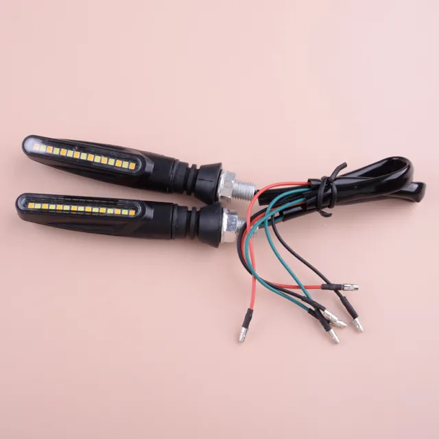 2x Universal Motorcycle Flowing LED Turn Signal Indicator Light Blinker
