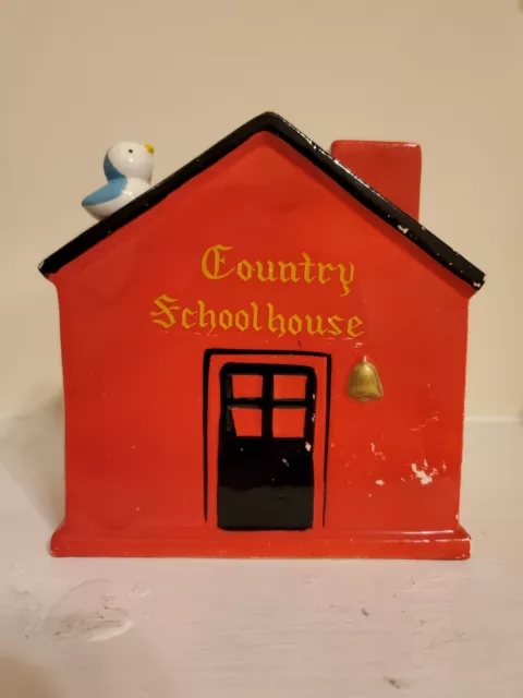 Vintage Lego Imports Country Schoolhouse Ceramic Bank