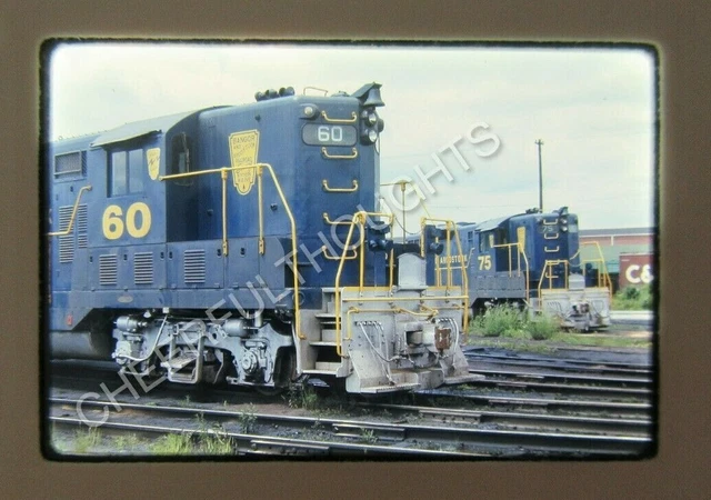Original '69 Ektachrome Slide BAR Bangor Aroostook 60 GP7 Engine House    33S12