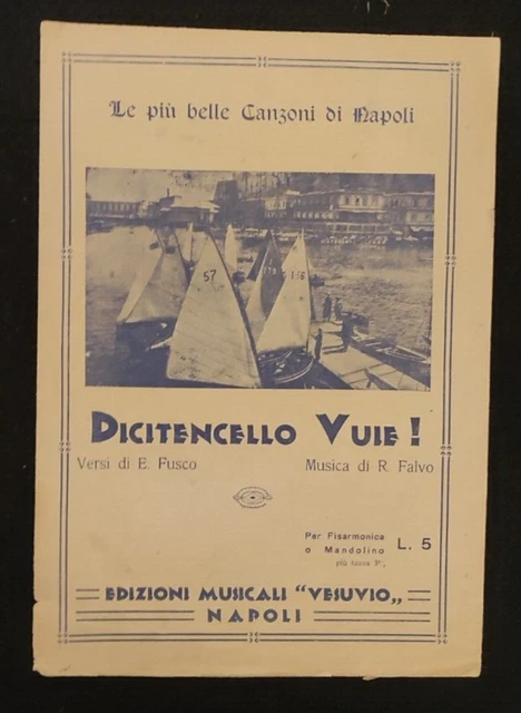 Spartitio Musicale Dicitencello Vuie! Fusco Falvo Canzoni Napoli