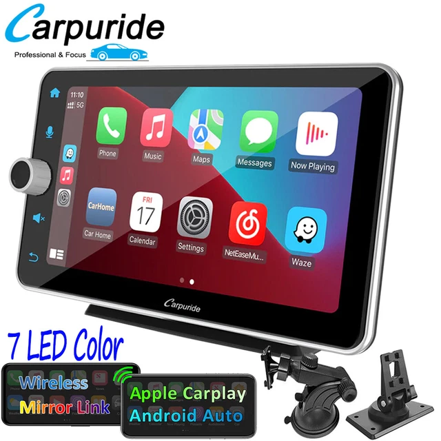 Carpuride 7 pollici LED touch screen auto radio wireless Apple Carplay & Android auto