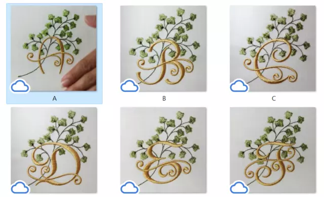 MACHINE EMBROIDERY DESIGNS  floral Alphabet digital PES BROTHER