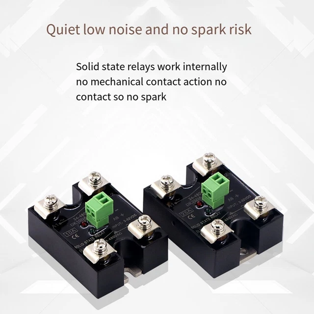 Relè A Stato Solido SSR-40AA Monofase, 10A-100A Selezionabile, Controllo AC, Universale