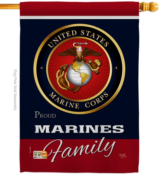 US Marine Corps Family Garden Flag – Proudly Semper Fi Design, 28" X 40", Made In USA