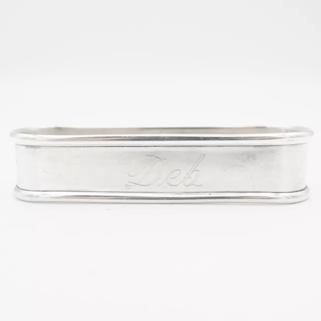 Vintage Gorham Sterling Silver Oval Napkin Ring Monogrammed Deb