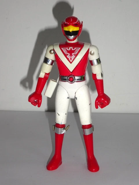 3 figurines Bioman 1 Bandai GC-35 1984 Force rouge Jaune Bleu 1 casse