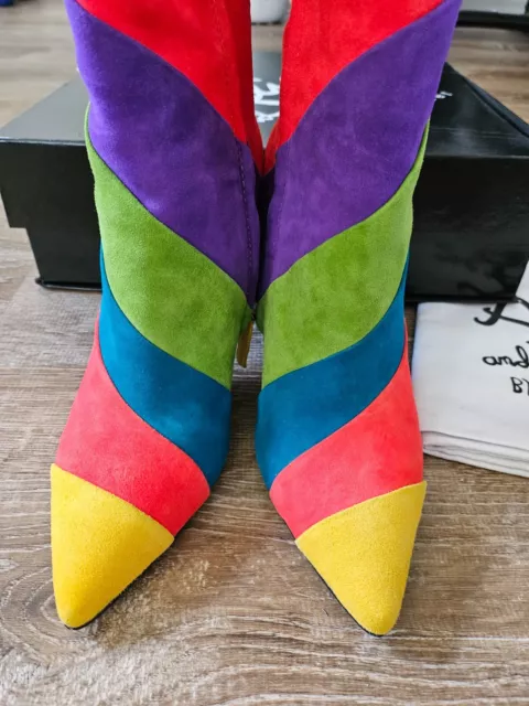 Alice olivia stripped multi color heeled boots. Size 81/2 ( 38.5 EU)