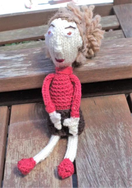 Poupée d'art - Strawberry-Blonde Doll Rag Doll - Worry Doll - Handmade Gift