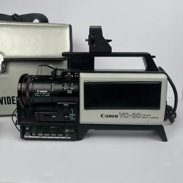 Vintage Canon VC-20 Colour Video Camera 1980 Camcorder Bundle Bag Viewfinder