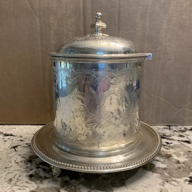 Beautiful Antique English Tea Caddy Silverplate