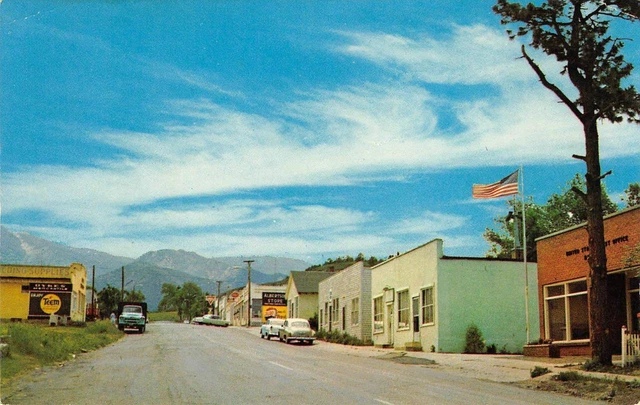 RYE, COLORADO Main Street Scene Pueblo County c1950s Chrome Vintage Postcard
