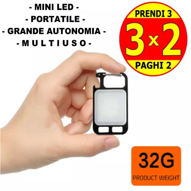 Torcia Led Potente Campeggio Ricaricabile Lavoro Magnetica Lampada Emergenza Sos