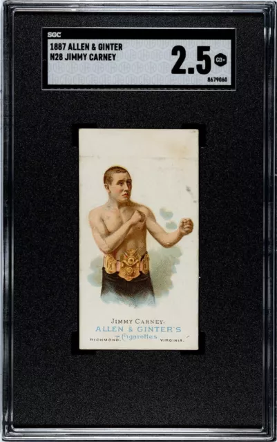 1887 N28 Allen & Ginter Jimmy Carney The World's Champions SGC 2.5