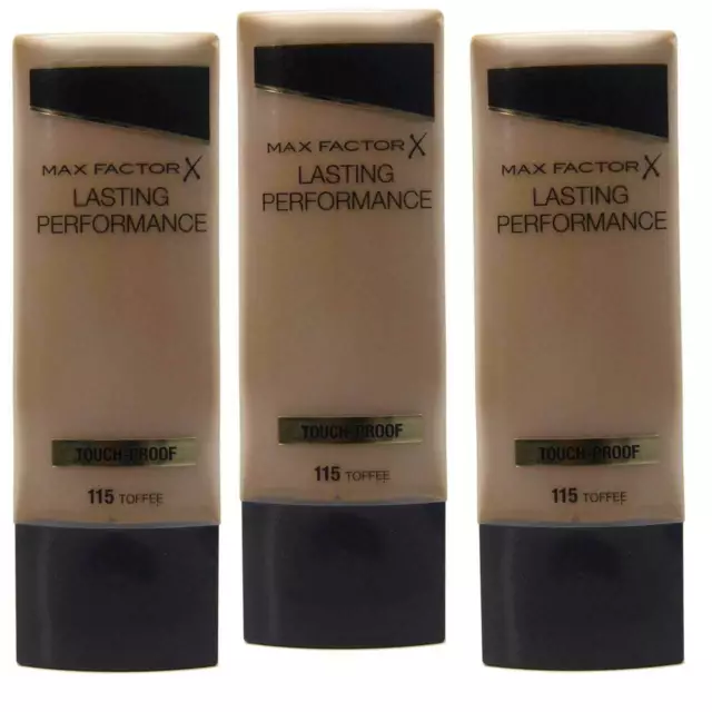 3x fondotinta trucco Max Factor N115 Toffee, (3x 35 ml)