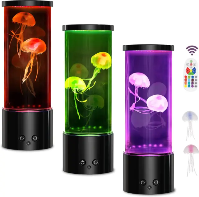 Jellyfish Lava Lamp, 17 Color Changing Jelly Fish Tank Mood Lamps for Home Offic