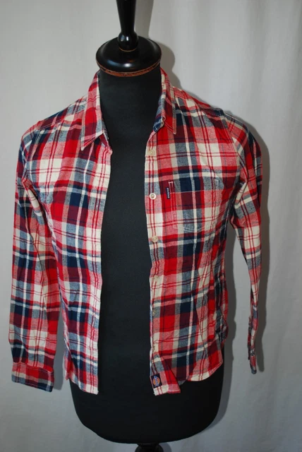 Camicia vintage Dickies KIds a scacchi rossi flanella da lavoro taglia bambini piccoli