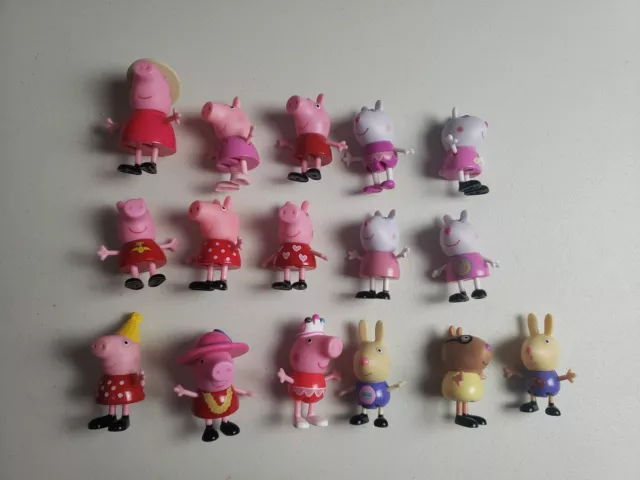 Lot 16 Peppa Pig & Friends 2.5 in Figures Toy Action Figures Fast Free Shipping