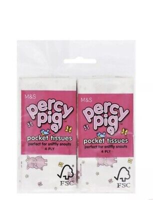 M&S Percy Pig 4 paquetes de tejidos de bolsillo nuevos Marks & Spencer
