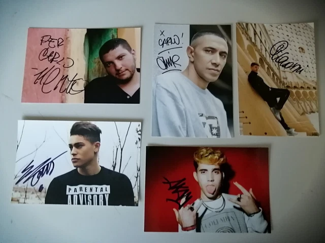 Lotto 5 Autografi Originali Stupende Foto Rkomi Einar Aka 7Seven Kento Amir Issa