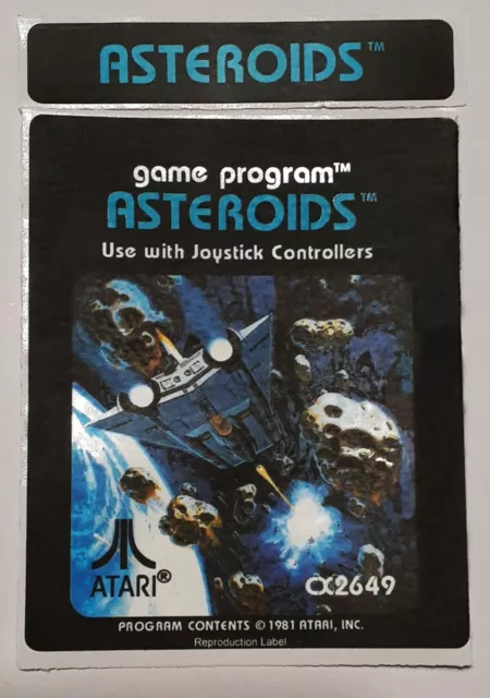 Replacement Atari 2600 Asteroids Label - Machine cut just peel and stick