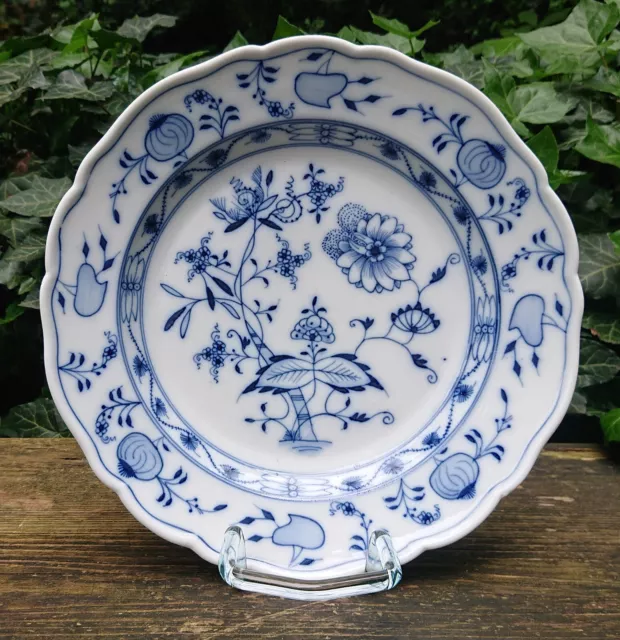 Vecchio Ernst Teichert Meissen Piastra Pranzo Piatto Blu Cipolla Ø 25,0 CM