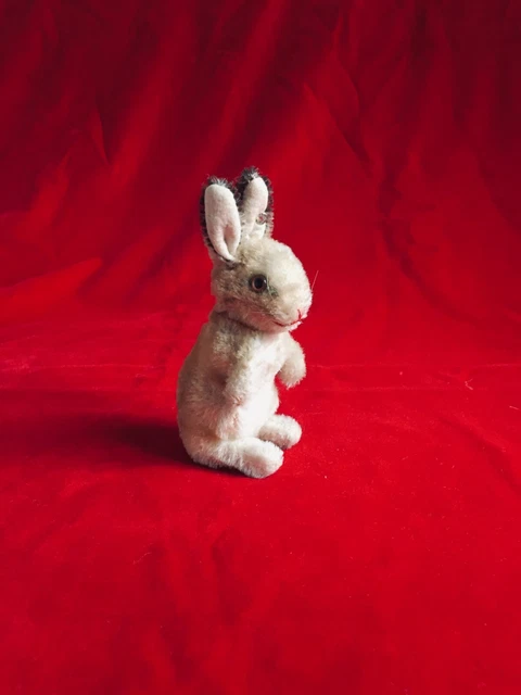 LAPIN jouet ancien vintage style en similicuir / griffine