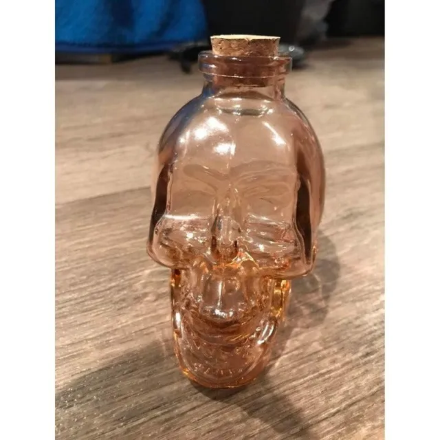 glass skull bottle