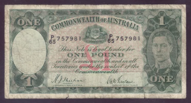1938 Australia 1 Pound £1 Sheehan/McFarlane ***George VI*** R.29