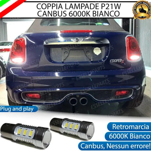 Coppia Lampade Retromarcia 15 Led P21W Canbus Mini F56 Cooper One 6000K No Error