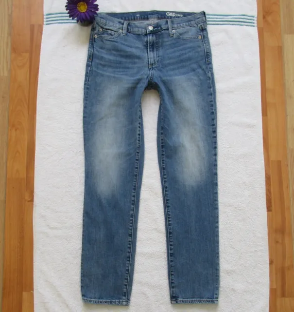 GAP Straight Mid Rise Blue Denim Womens Jeans Size 30