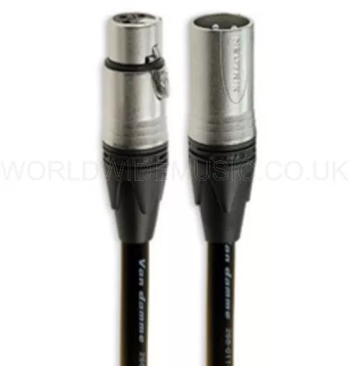 Van Damme XKE Microphone Cable with Neutrik XLR Plugs 5 Metres long - Black