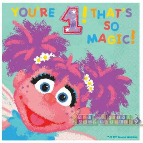 Sesame Street 1st Birthday Party Supplies Abby   Lunch Napkins (VALUE Pack. 36)