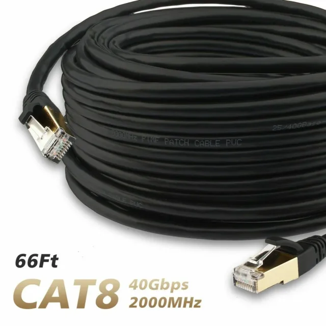 CAT8 Ethernet Cable 40Gbps 2000Mhz Gigabit RJ45 LAN Patch Cord Network 1m~20m AU