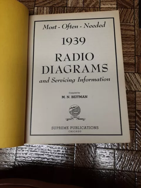 Vintage Beitman Radio and TV Diagrams Manual, Most Often Needed, 1939 volume 2 3