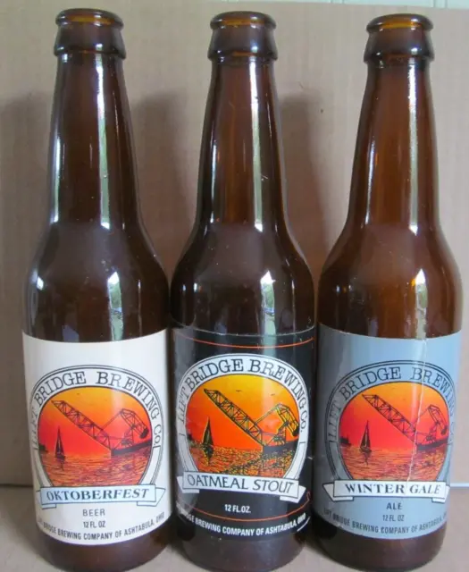 3-90'S Era  Liftbridge Brew Ashtabula Ohio  Micro Craft Beer Label Bottles Lot 1