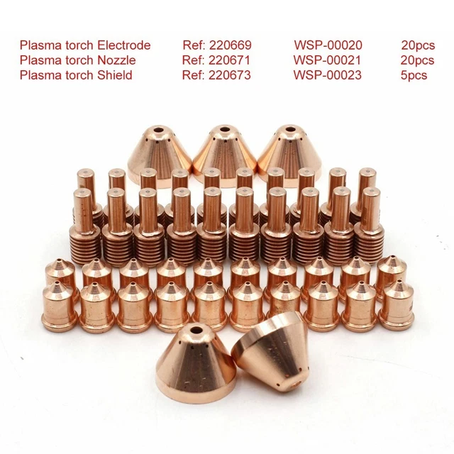 Set Elettrodo punta scanalata al plasma 45A 220673,220671,220669 per 45 Torcia da taglio