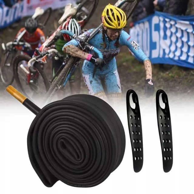 Easy to Install 2Pack 700x42c Road Bike Inner Tubes 48mm Valve with Tire Levers