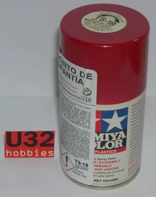 Tamiya 85018 TS-18 Spray Painting Red Bus Metallic For Model 100Ml