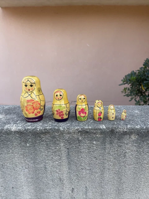 Lot de 5 poupées empilables matriochka vintage