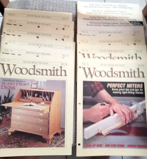 14 Woodsmith Magazine Lot Issues #86-99 Woodworking Notes From The Shop Vintage