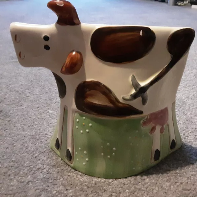 Molde Pottery Portugal Handpainted Terracotta Cow 3