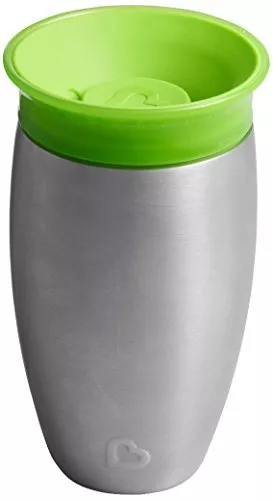 Munchkin Miracle 360 Degree Stainless Steel Sippy Cup, 10 oz296 ml, Green