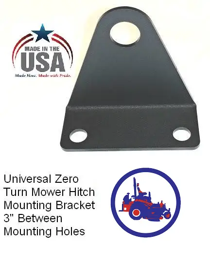 Universal Zero Turn Lawn Mower Trailer Tow Hitch 3" Mount 3/4 Pin Powder Coated