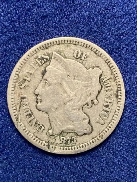 1873 Three Cent Nickel Nice Type Coin