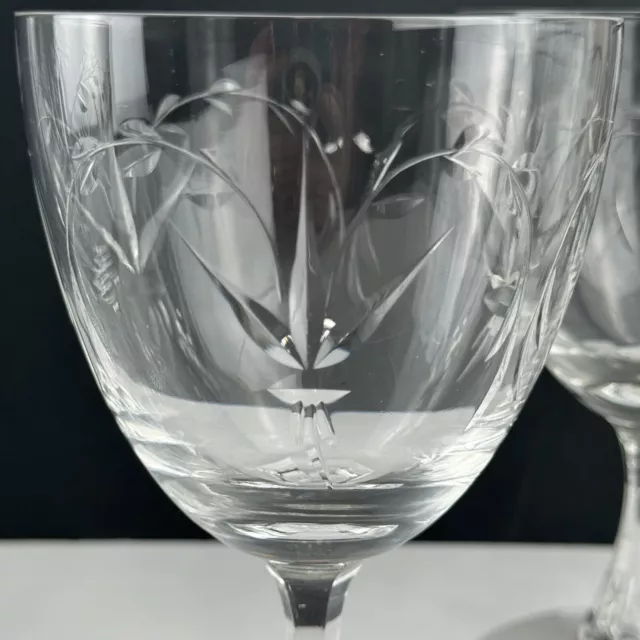 4 Tiffin Franciscan Crystal Water Goblets Wine Glasses MCM 3