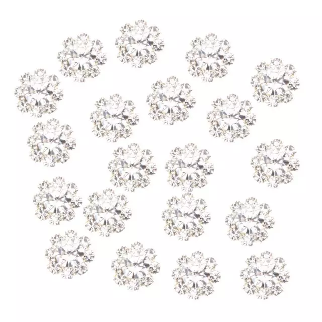 Phenovo 10pcs Strass Knöpfe Klebstein Verschönerung Fertigkeit DIY Silber 1cm