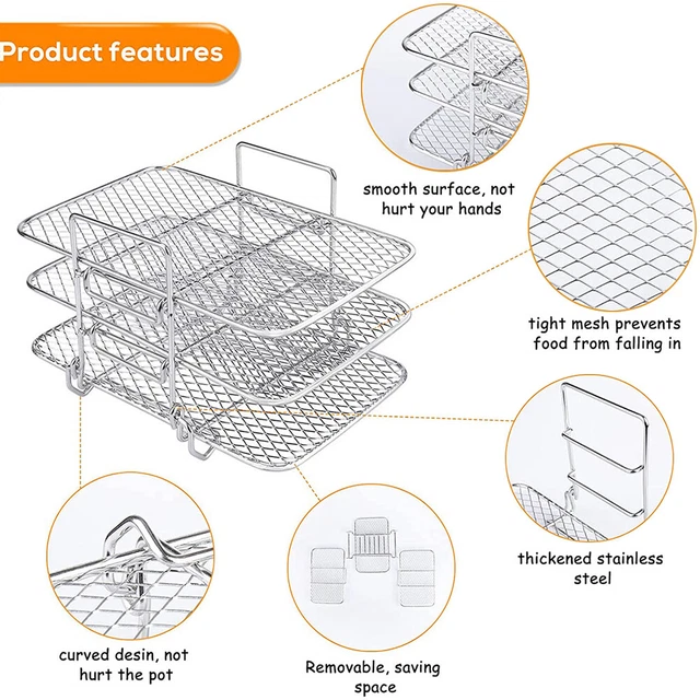 WITH OVEN MITT Air Fryer Rack Accessories Dual Zone Compatible for NINJA  DZ401 $32.74 - PicClick AU