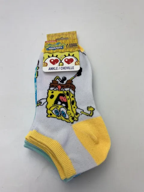 spongebob socks ladies New 3 Pack Ankle Socks