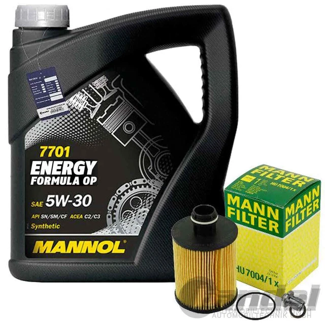 Mann Filtro Olio + 5L mannol 5W30 Adatto A per Opel Astra J Zafira C Insegne